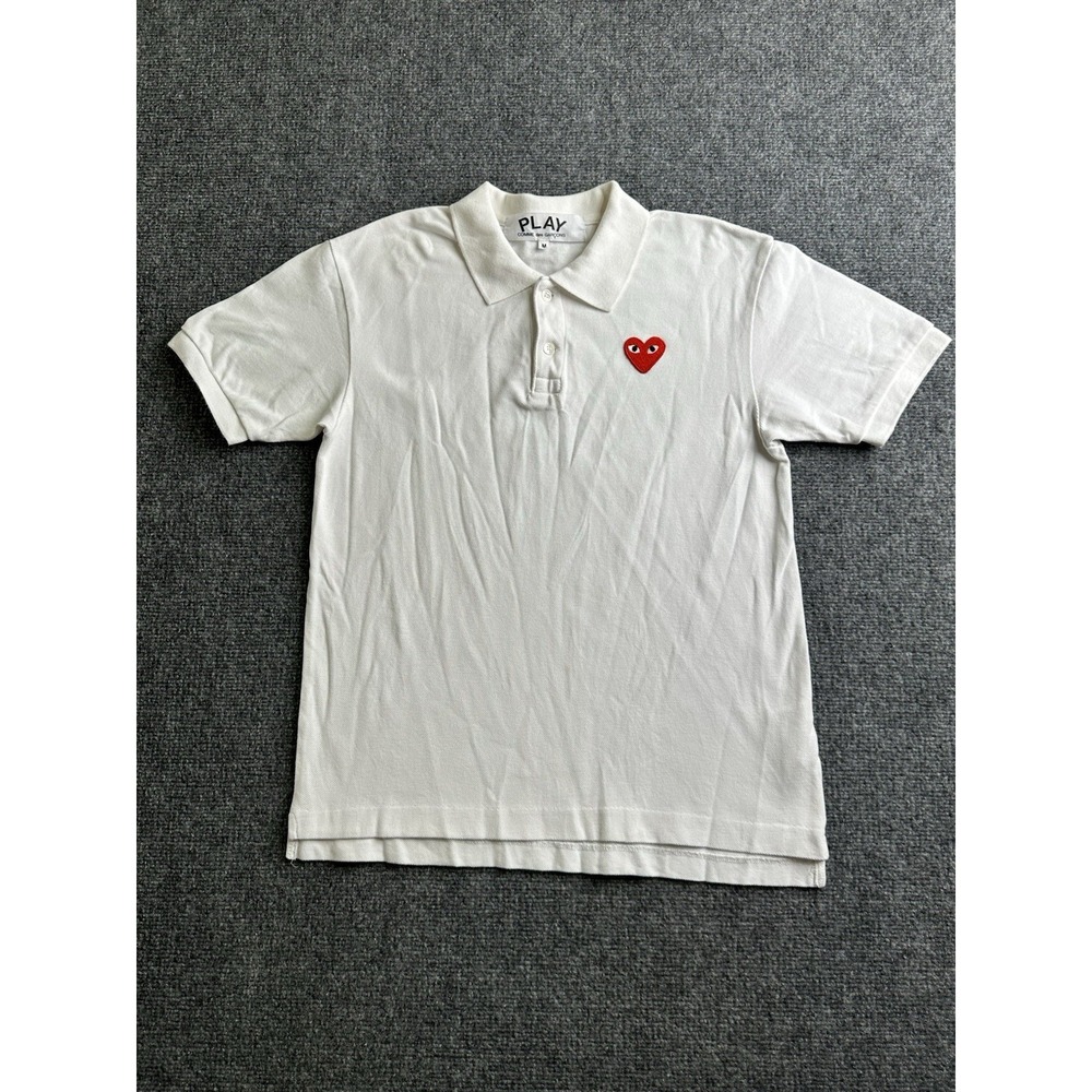 Womens Comme des Garcons PLAY Heart Logo Wool Polo Shirt Japan, Size M